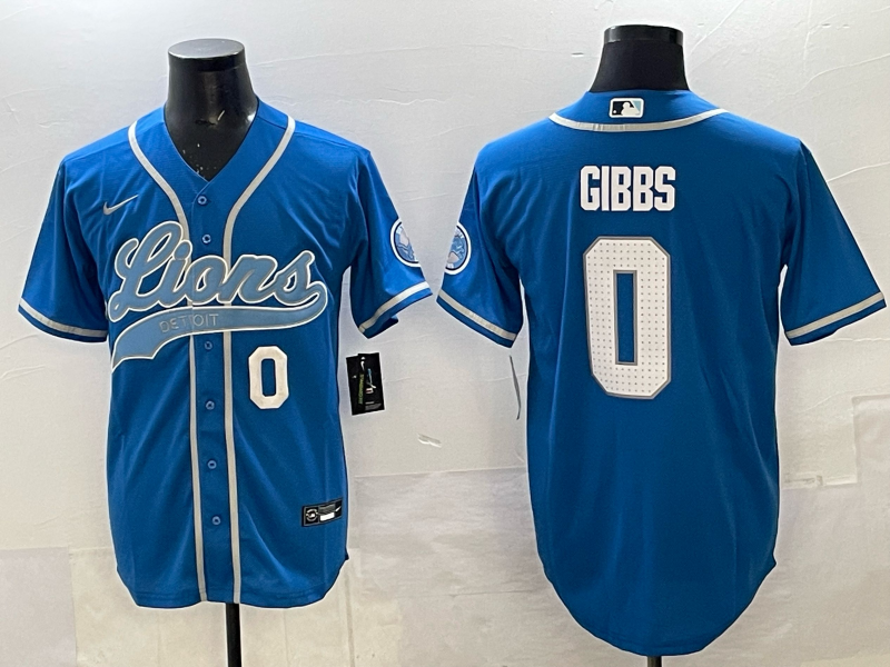Men Detroit Lions #0 Gibbs blue NFL Nike 2025 jersey 007->detroit lions->NFL Jersey